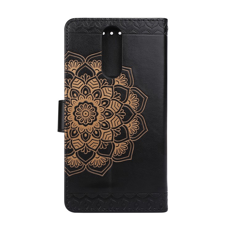 For Huawei Mate 10 Lite / nova 2i / Maimang 6 / Honor 9i (India) Imprinted Mandala Pattern Leather Wallet Mobile Casing - Black-2