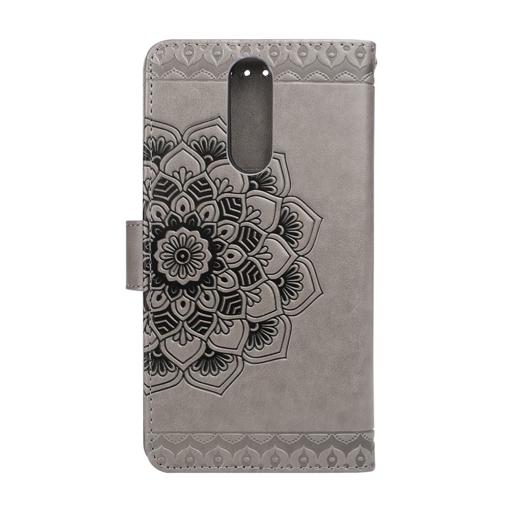 For Huawei Mate 10 Lite / nova 2i / Maimang 6 / Honor 9i (India) Imprinted Mandala Pattern Leather Wallet Mobile Case - Grey-2