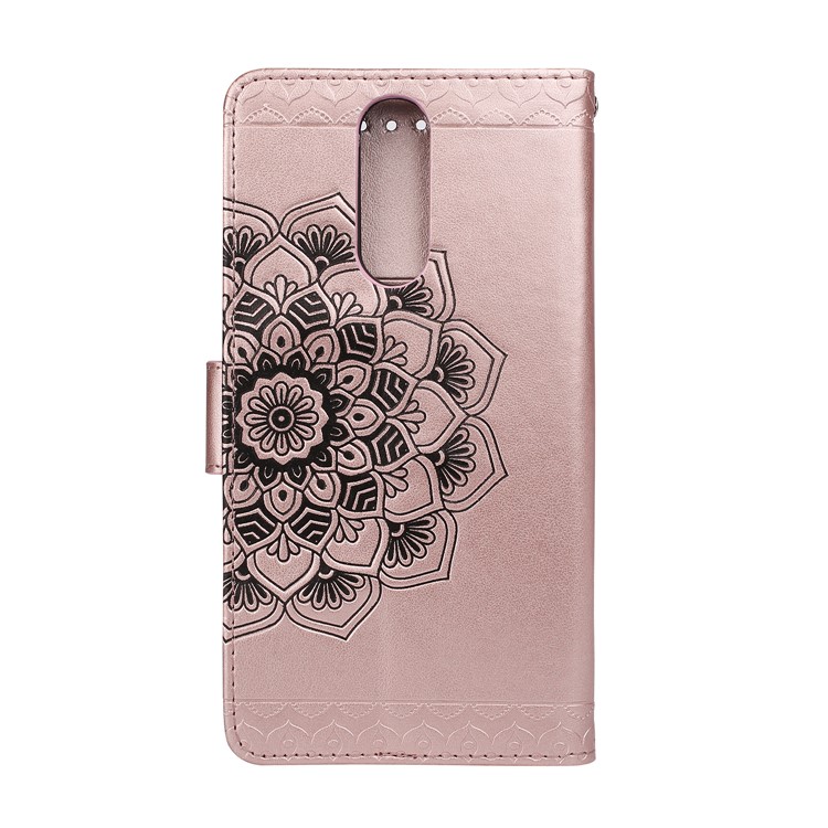 For Huawei Mate 10 Lite / nova 2i / Maimang 6 / Honor 9i (India) Imprinted Mandala Pattern Leather Wallet Mobile Cover - Rose Gold-2