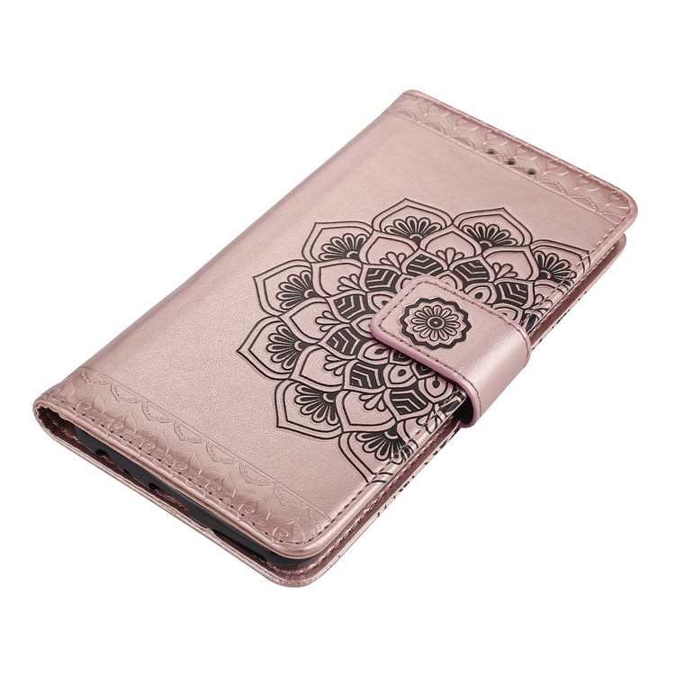 For Huawei Mate 10 Lite / nova 2i / Maimang 6 / Honor 9i (India) Imprinted Mandala Pattern Leather Wallet Mobile Cover - Rose Gold-3
