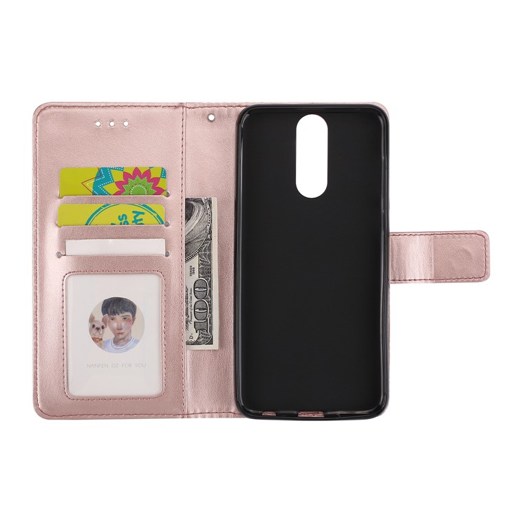 For Huawei Mate 10 Lite / nova 2i / Maimang 6 / Honor 9i (India) Imprinted Mandala Pattern Leather Wallet Mobile Cover - Rose Gold-6