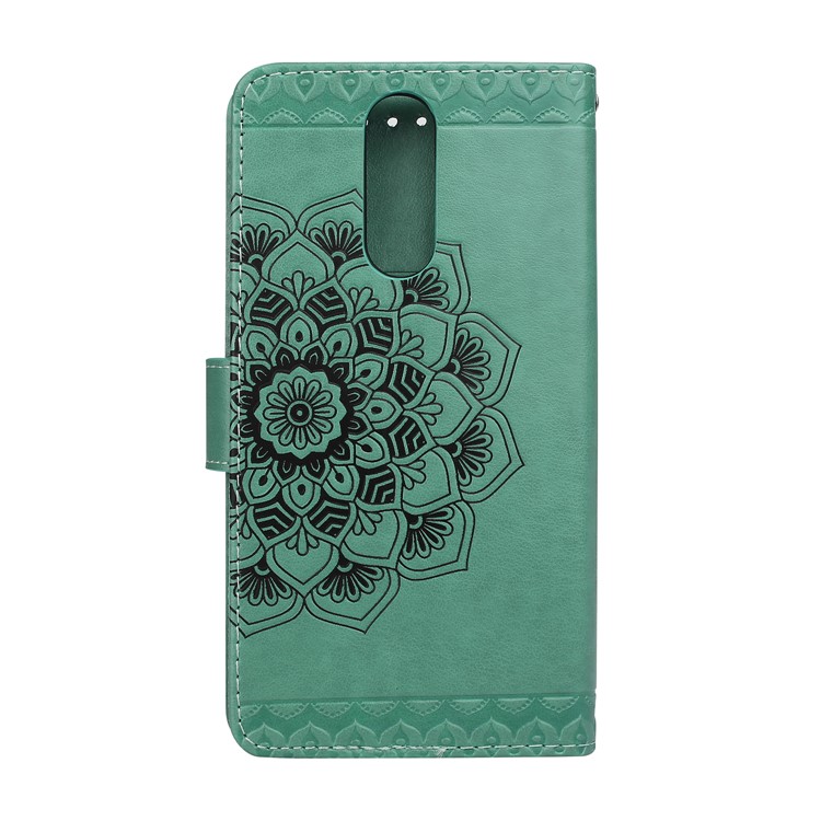 For Huawei Mate 10 Lite / nova 2i / Maimang 6 / Honor 9i (India) Imprinted Mandala Pattern Leather Wallet Mobile Shell - Green-2