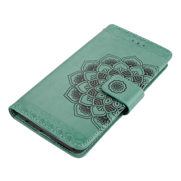 For Huawei Mate 10 Lite / nova 2i / Maimang 6 / Honor 9i (India) Imprinted Mandala Pattern Leather Wallet Mobile Shell - Green-3