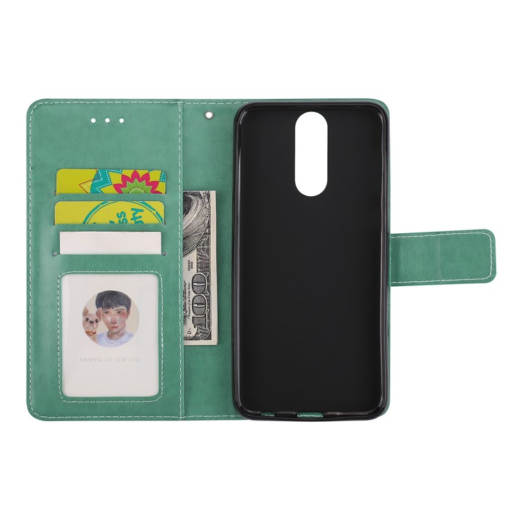 For Huawei Mate 10 Lite / nova 2i / Maimang 6 / Honor 9i (India) Imprinted Mandala Pattern Leather Wallet Mobile Shell - Green-6