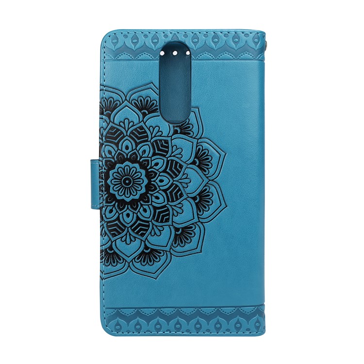 For Huawei Mate 10 Lite / nova 2i / Maimang 6 / Honor 9i (India) Imprinted Mandala Pattern Leather Wallet Mobile Accessory Case - Blue-2