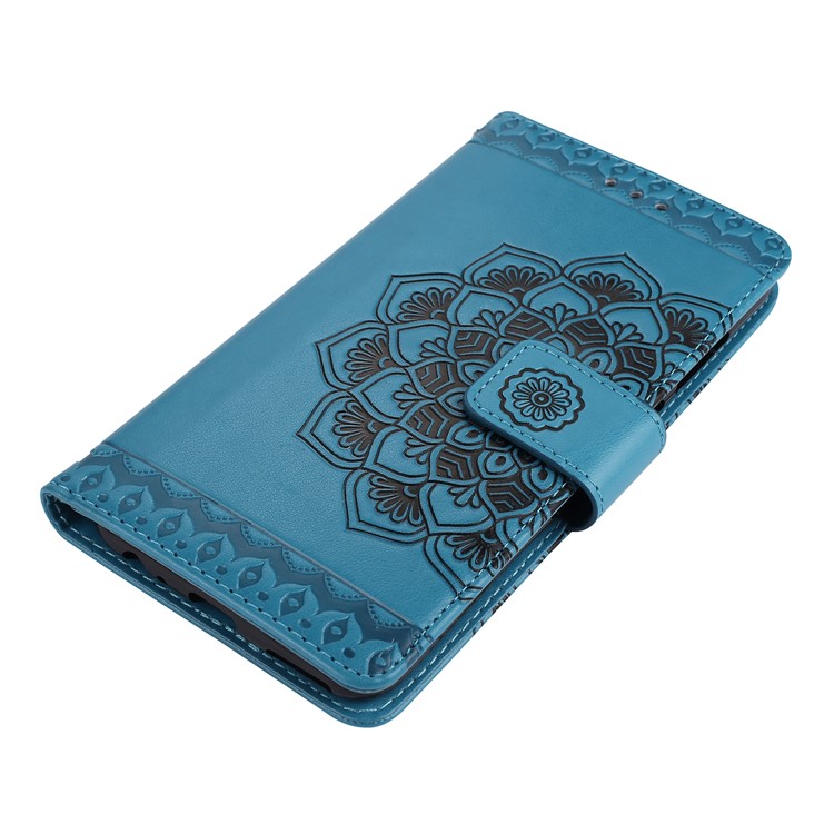 For Huawei Mate 10 Lite / nova 2i / Maimang 6 / Honor 9i (India) Imprinted Mandala Pattern Leather Wallet Mobile Accessory Case - Blue-3