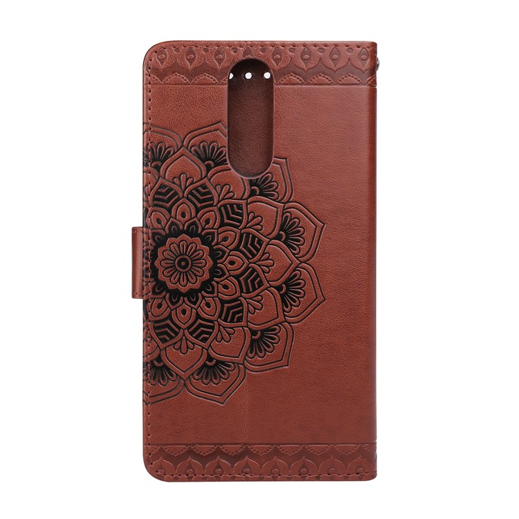 For Huawei Mate 10 Lite / nova 2i / Maimang 6 / Honor 9i (India) Imprinted Mandala Pattern Leather Wallet Mobile Protection Case - Brown-2