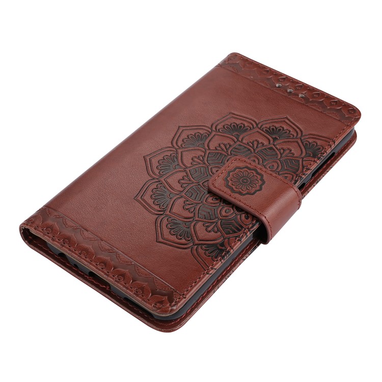 For Huawei Mate 10 Lite / nova 2i / Maimang 6 / Honor 9i (India) Imprinted Mandala Pattern Leather Wallet Mobile Protection Case - Brown-3