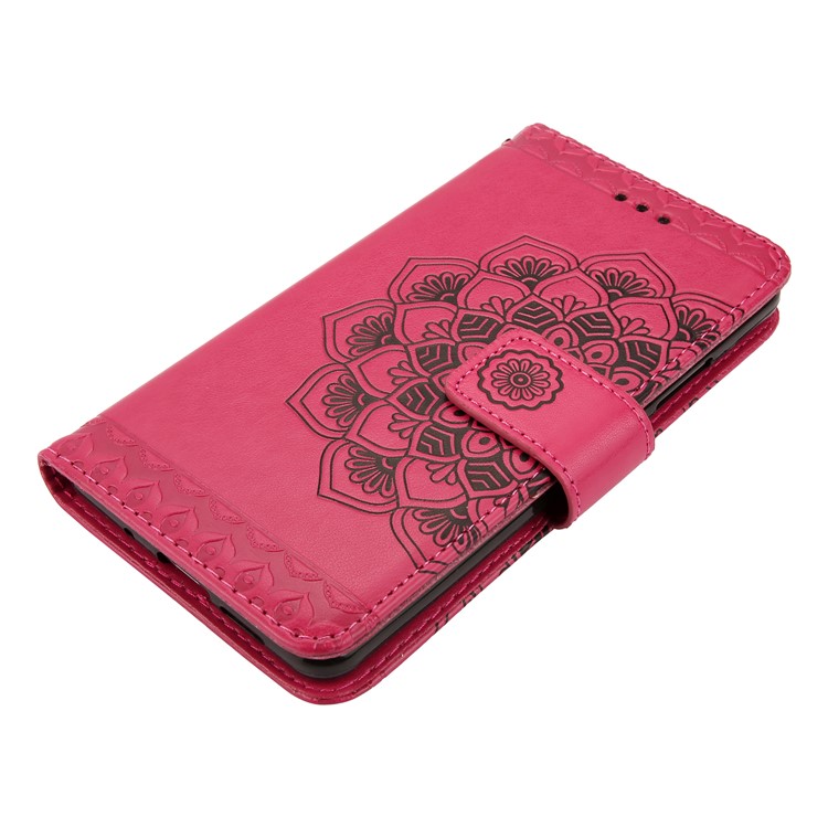 For Huawei Mate 10 Imprinted Mandala Pattern Leather Wallet Mobile Protection Case - Rose-3