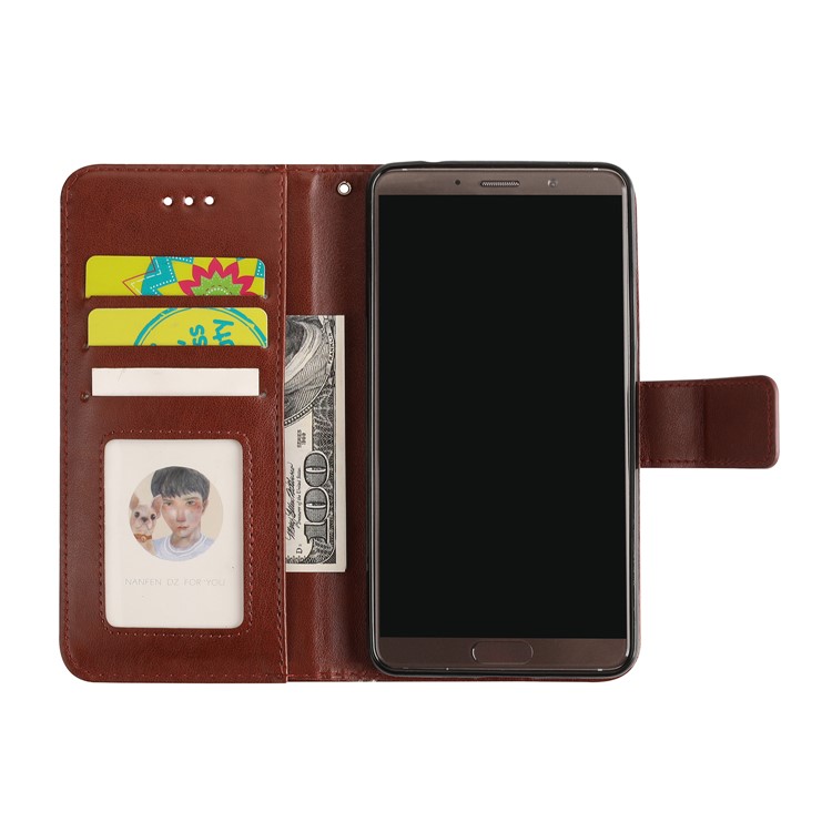 For Huawei Mate 10 Imprinted Mandala Pattern Leather Wallet Mobile Protection Shell - Brown-6