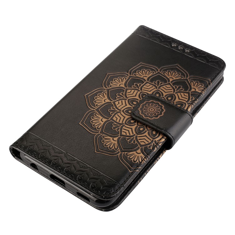 Imprinted Mandala Pattern Stand Leather Wallet Case for Huawei Honor 7X - Black-3