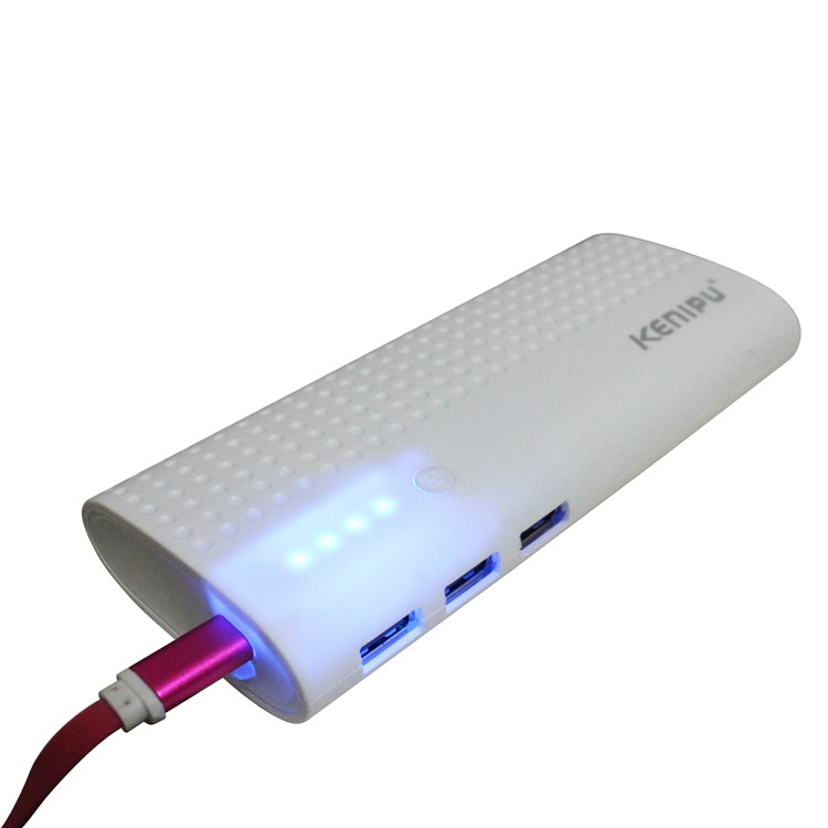 KENIPU 7500mAh Three 2.1A USB Output External Output Power Bank with LED Flashlight for iPhone iPad Samsung Huawei etc.-1