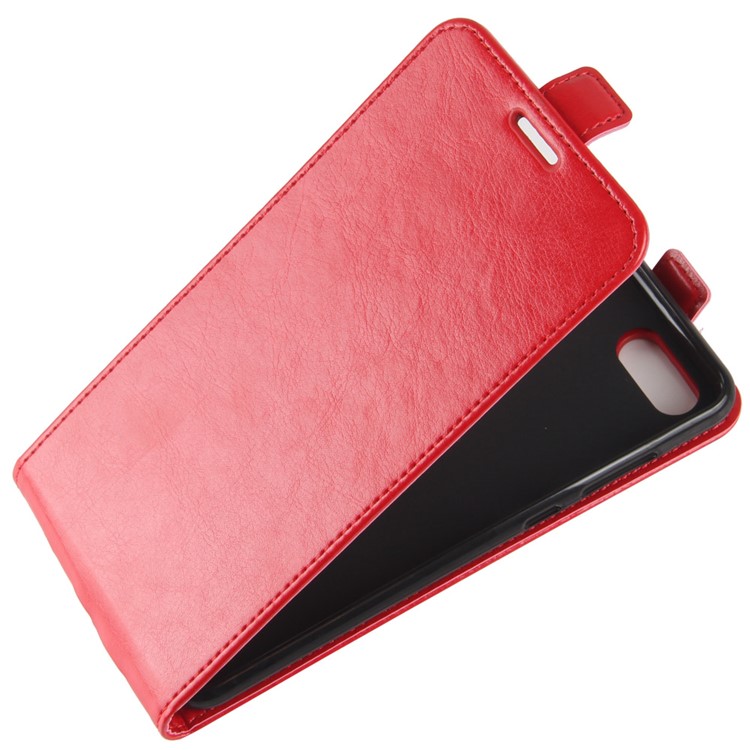 Crazy Horse Texture Vertical Flip Card Holder Leather Shell for Huawei nova 2s - Red-4