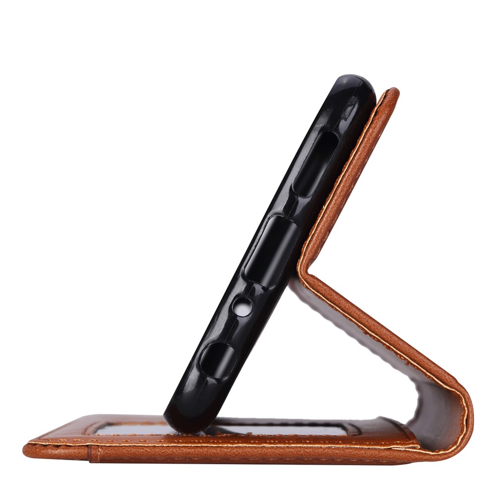Etui Accessoire Pour Porte-monnaie En Cuir PU Pour Huawei P Smart / Profitez De 7S - Marron-5