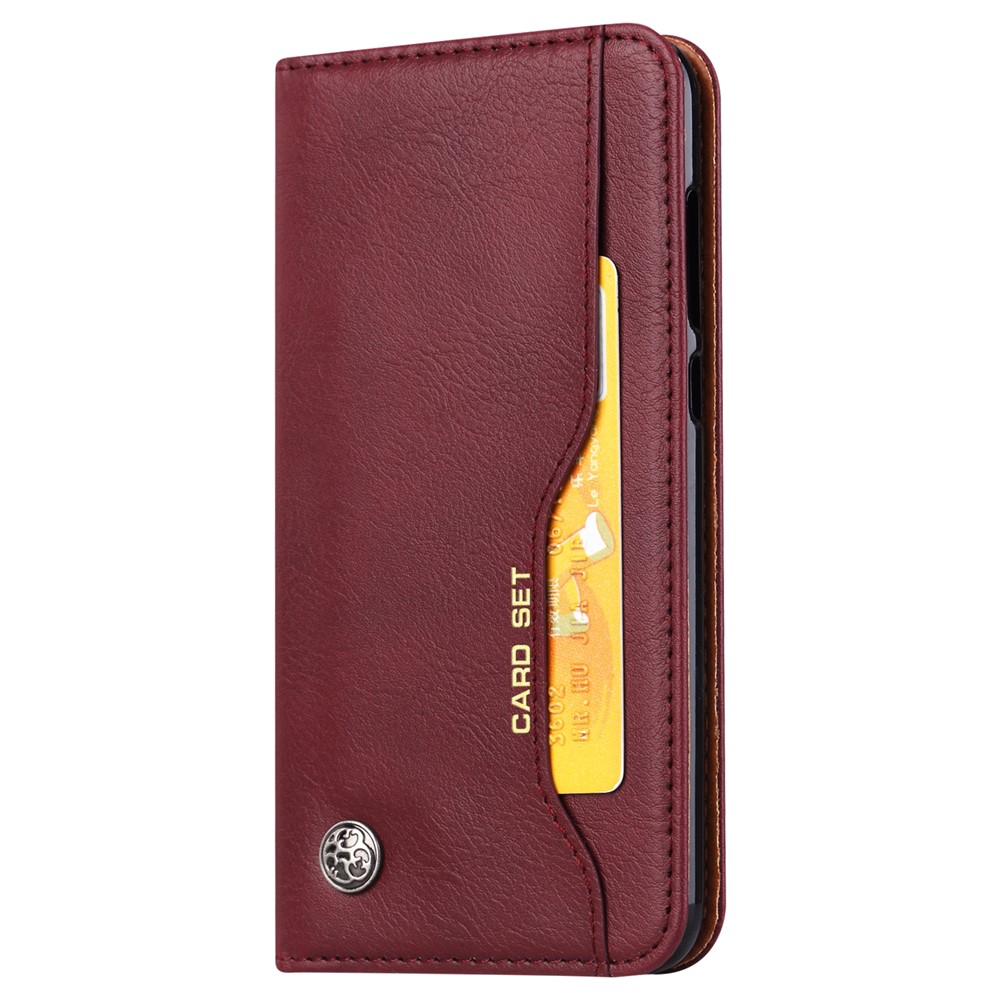 Auto-absorbed Leather Wallet Stand Shell for Huawei Honor 9 Lite / Honor 9 Youth Edition - Wine Red-3