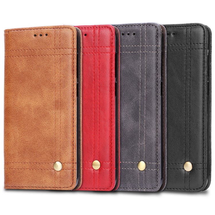 Vintage Leather Stitching Stand Wallet Phone Case with Magnetic Adsorption for Huawei Honor 6C Pro/V9 Play - Black-5