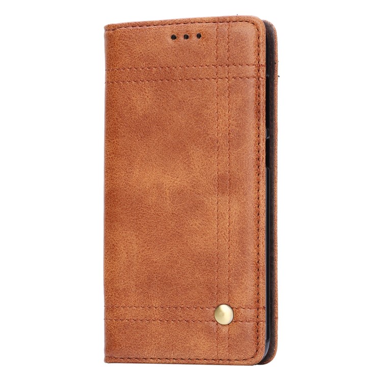 Vintage Leather Stitching Stand Wallet Phone Casing with Magnetic Adsorption for Huawei Honor 6C Pro/V9 Play - Brown-3