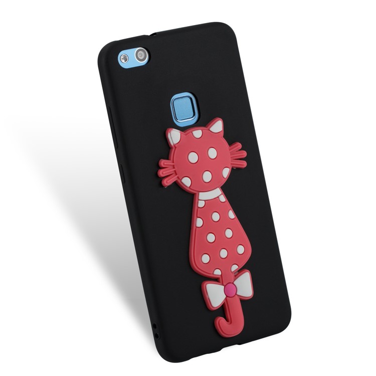 Adorable 3D Cat Pattern TPU Case for Huawei P10 Lite - Black-3