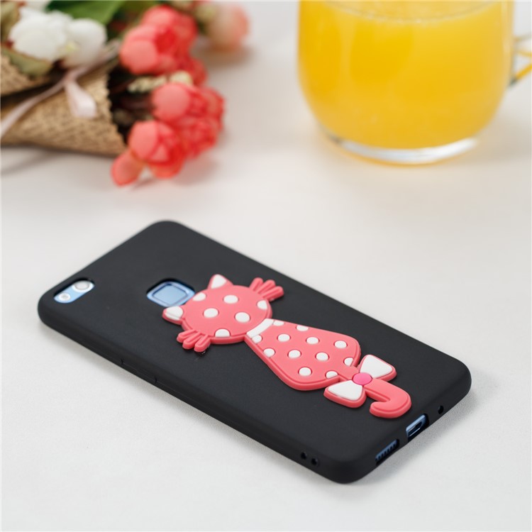 Adorable 3D Cat Pattern TPU Case for Huawei P10 Lite - Black-4