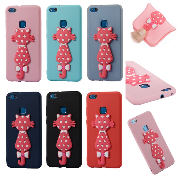 Adorable 3D Cat Pattern TPU Case for Huawei P10 Lite - Black-7