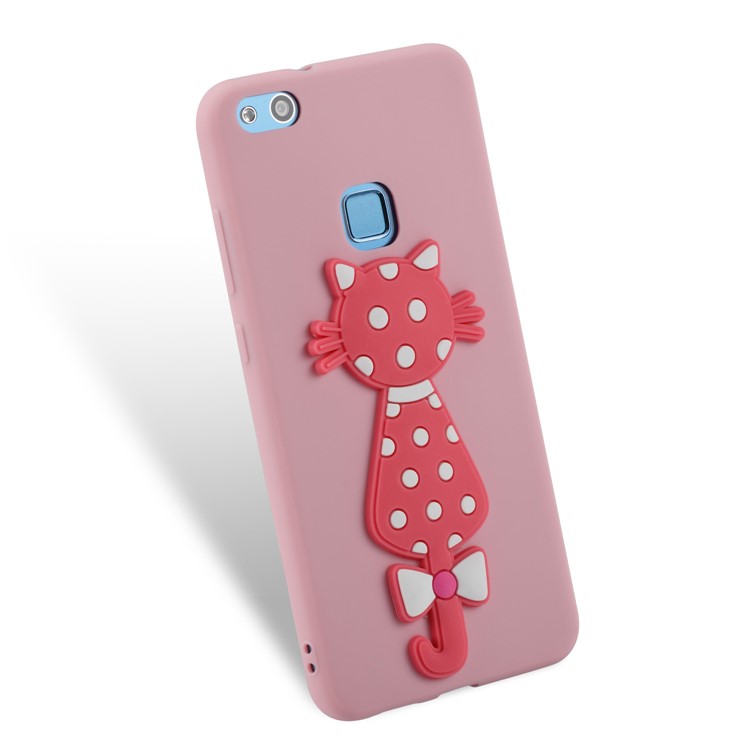 Adorable 3D Cat Pattern TPU Protection Cover Case for Huawei P10 Lite - Pink-3