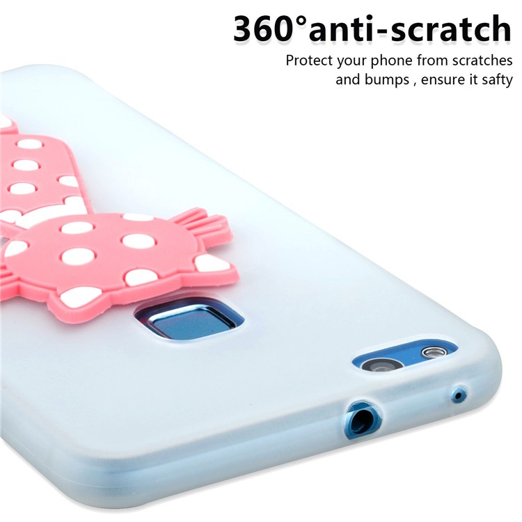 Adorable 3D Cat Pattern TPU Back Phone Case for Huawei P10 Lite - White-5
