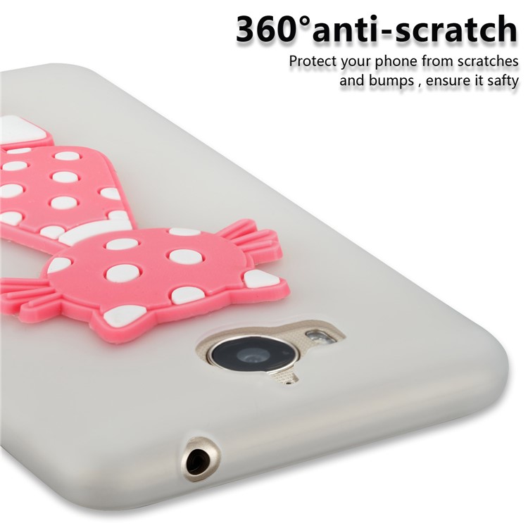 For Huawei Y6 (2017)/Y5 (2017) Adorable 3D Cat Soft TPU Mobile Cover - White-5