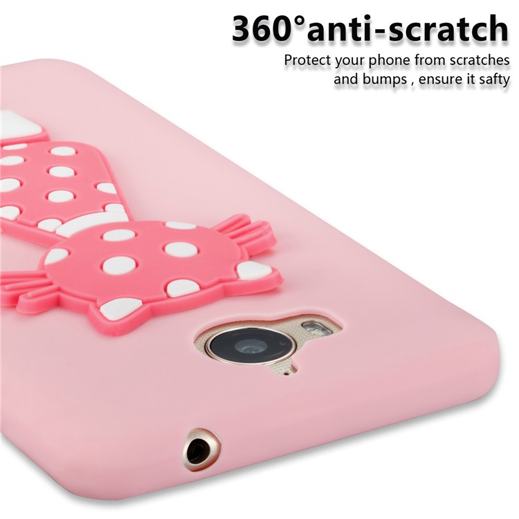 For Huawei Y6 (2017)/Y5 (2017) Adorable 3D Cat Soft TPU Mobile Casing - Pink-5