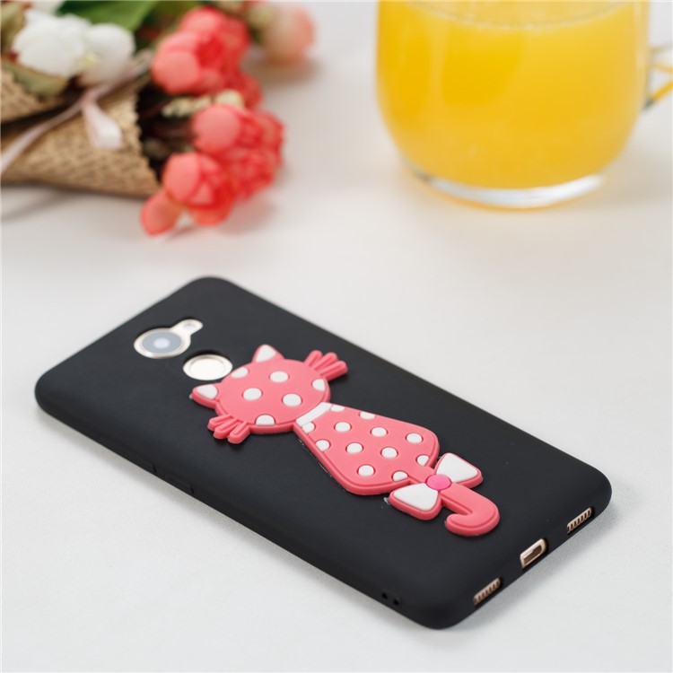 Adorable 3D Cat Soft TPU Mobile Case for Huawei Y7 (2017)/ Y7 Prime/Enjoy 7 Plus - Black-6