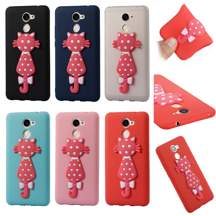 Adorable 3D Cat Soft TPU Mobile Case for Huawei Y7 (2017)/ Y7 Prime/Enjoy 7 Plus - Black-7