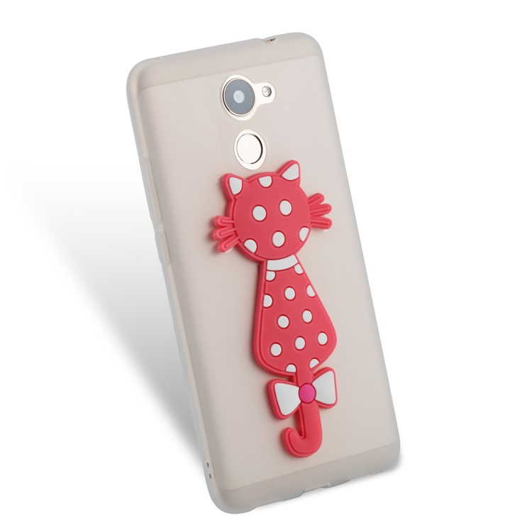 Adorable 3D Cat Soft TPU Mobile Cover for Huawei Y7 (2017)/ Y7 Prime/Enjoy 7 Plus - White-5