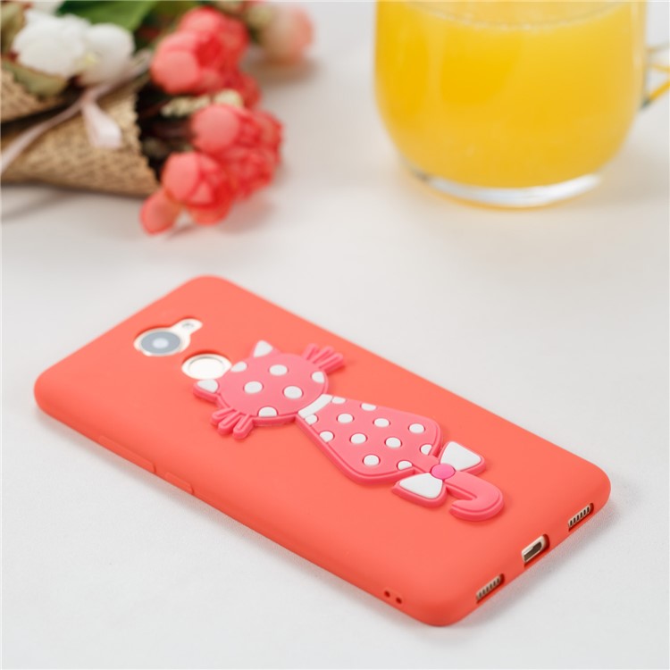 Adorable 3D Cat Soft TPU Mobile Shell for Huawei Y7 (2017)/ Y7 Prime/Enjoy 7 Plus - Red-6