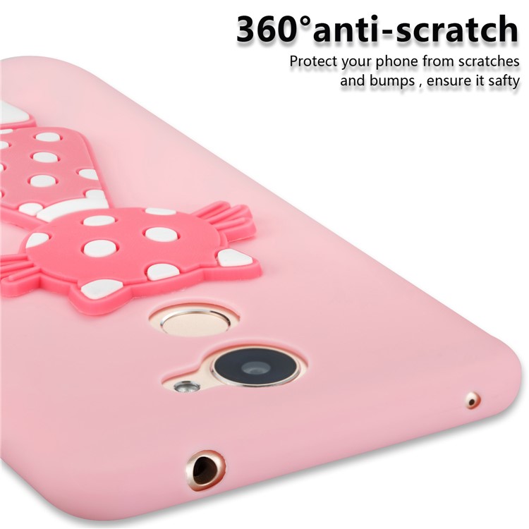 Adorable 3D Cat Soft TPU Mobile Casing for Huawei Y7 (2017)/ Y7 Prime/Enjoy 7 Plus - Pink-3
