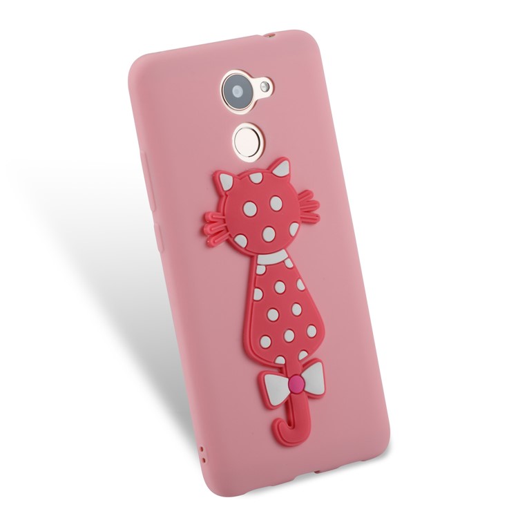 Adorable 3D Cat Soft TPU Mobile Casing for Huawei Y7 (2017)/ Y7 Prime/Enjoy 7 Plus - Pink-5