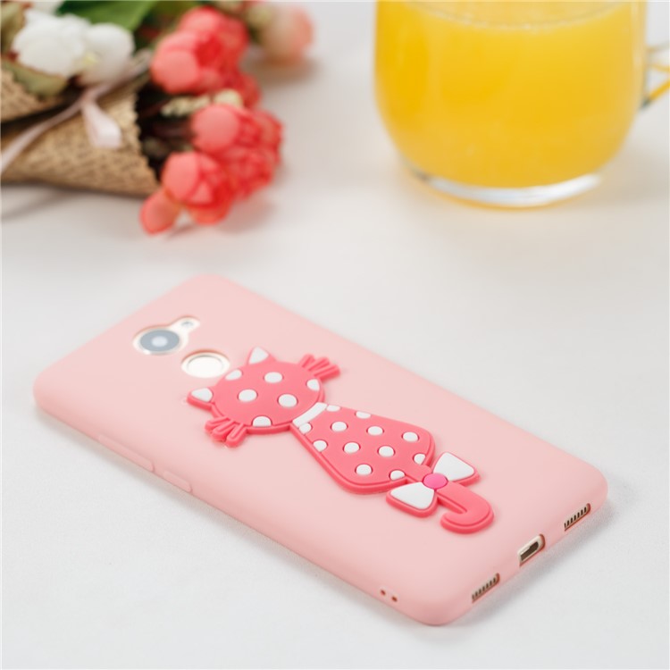 Adorable 3D Cat Soft TPU Mobile Casing for Huawei Y7 (2017)/ Y7 Prime/Enjoy 7 Plus - Pink-6