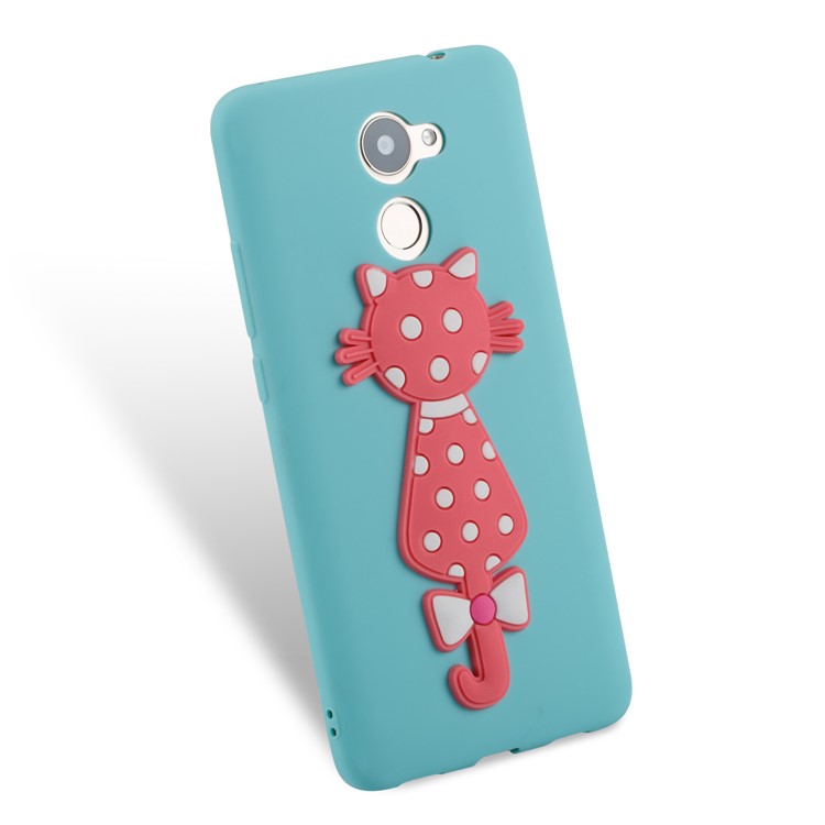 Adorable 3D Cat Soft TPU Mobile Phone Case for Huawei Y7 (2017)/ Y7 Prime/Enjoy 7 Plus - Baby Blue-5