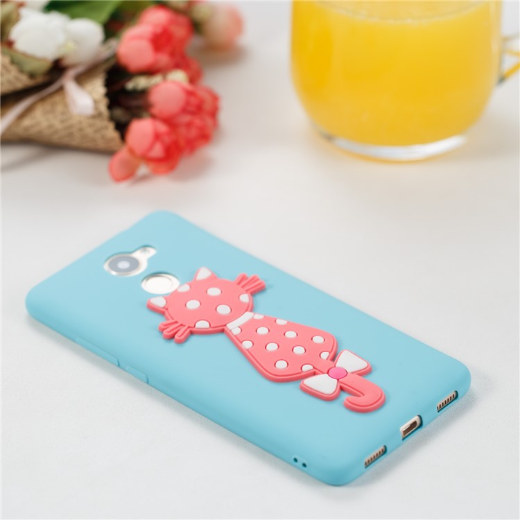 Adorable 3D Cat Soft TPU Mobile Phone Case for Huawei Y7 (2017)/ Y7 Prime/Enjoy 7 Plus - Baby Blue-6