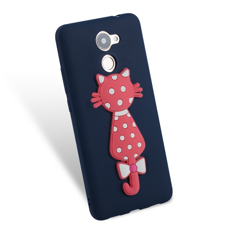 Adorable 3D Cat Soft TPU Cell Phone Case for Huawei Y7 (2017)/ Y7 Prime/Enjoy 7 Plus - Dark Blue-3