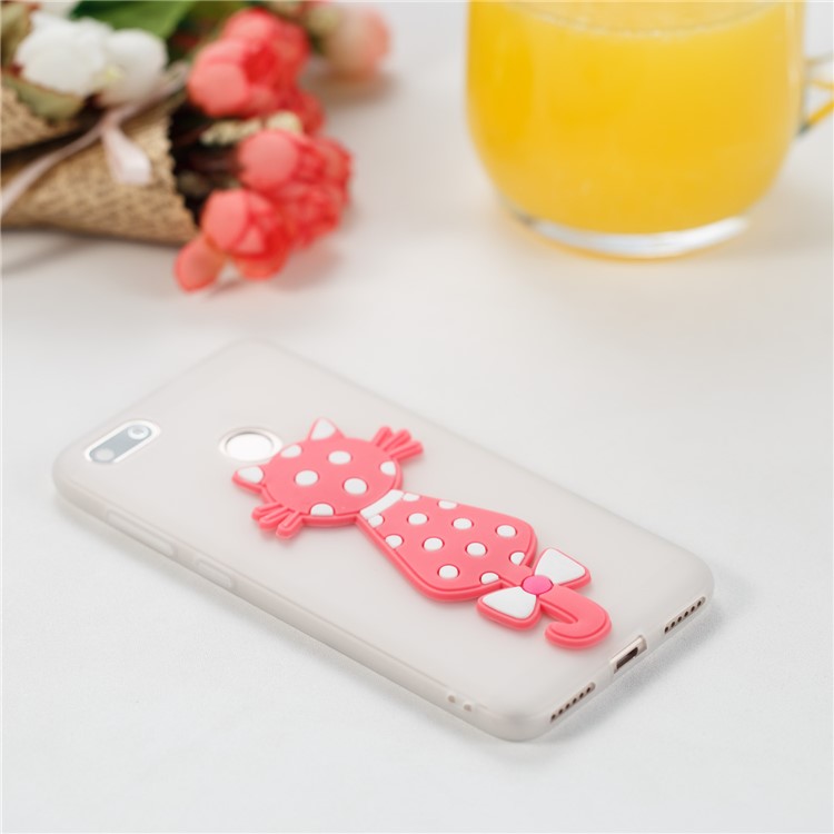 Adorable 3D Cat Pattern TPU Cell Phone Case for Huawei Y6 Pro (2017) / Enjoy 7 / P9 lite mini - White-4