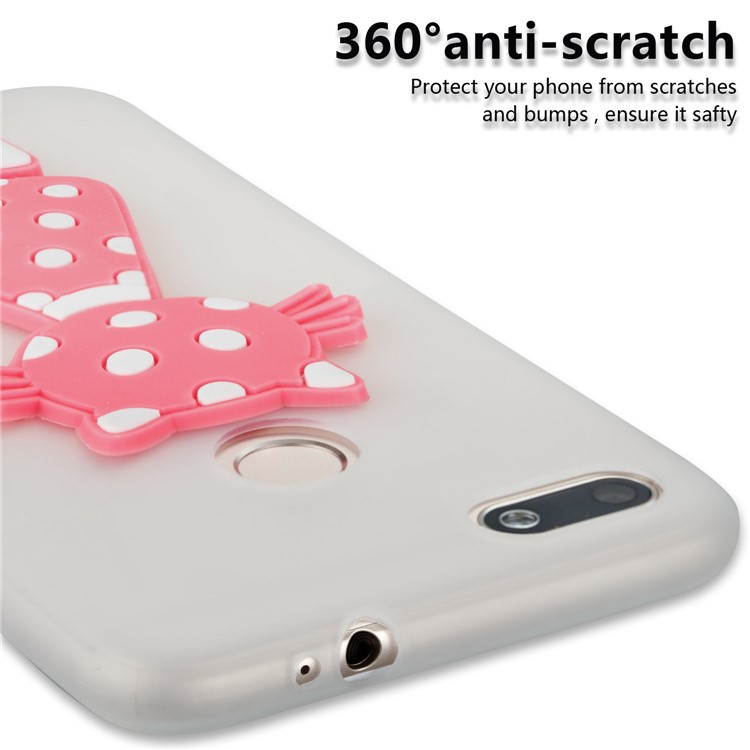 Adorable 3D Cat Pattern TPU Cell Phone Case for Huawei Y6 Pro (2017) / Enjoy 7 / P9 lite mini - White-5