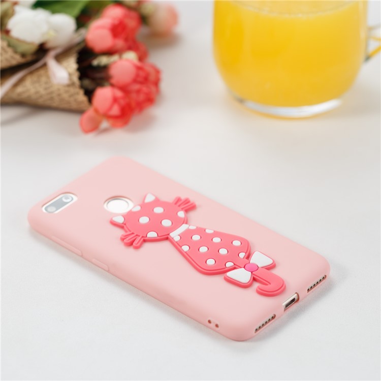 Adorable 3D Cat Pattern TPU Cover Shell for Huawei Y6 Pro (2017) / Enjoy 7 / P9 lite mini - Pink-4