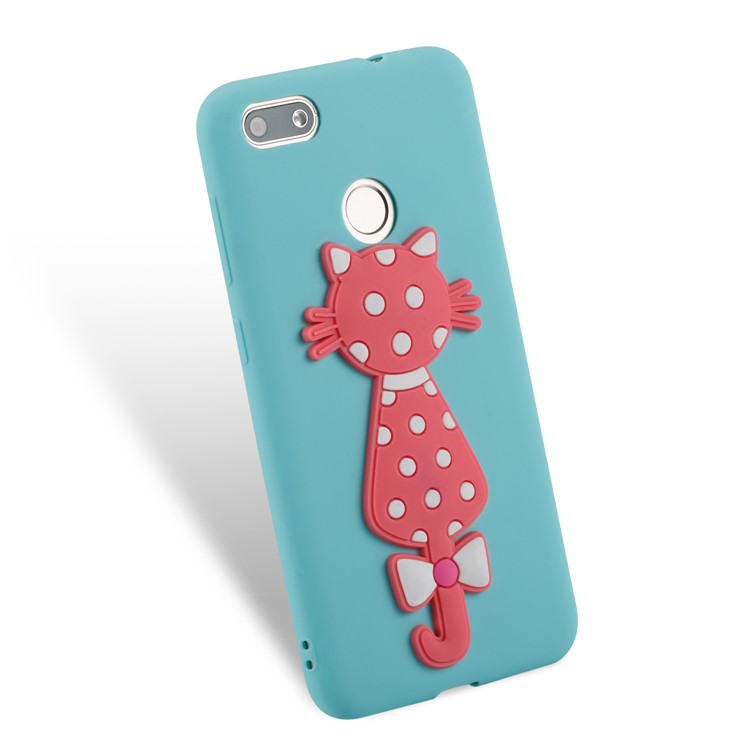 Adorable 3D Cat Pattern TPU Case Phone Shell for Huawei Y6 Pro (2017) / Enjoy 7 / P9 lite mini - Baby Blue-3