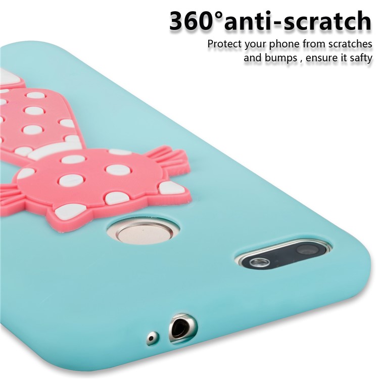 Adorable 3D Cat Pattern TPU Case Phone Shell for Huawei Y6 Pro (2017) / Enjoy 7 / P9 lite mini - Baby Blue-5