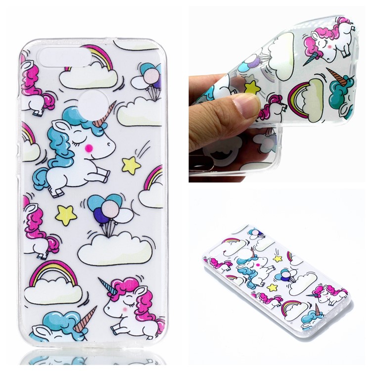 Ultra Thin Patterned Soft TPU Cover for Huawei nova 2 - Shy Unicorns-1