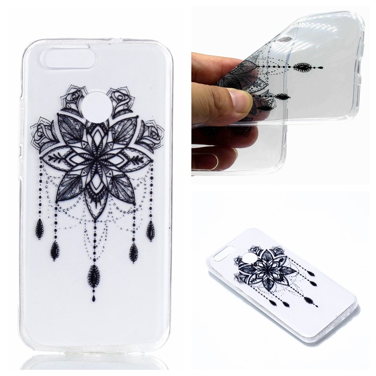 Ultra Thin Patterned Soft TPU Mobile Phone Cover for Huawei nova 2 - Black Dream Catcher-1