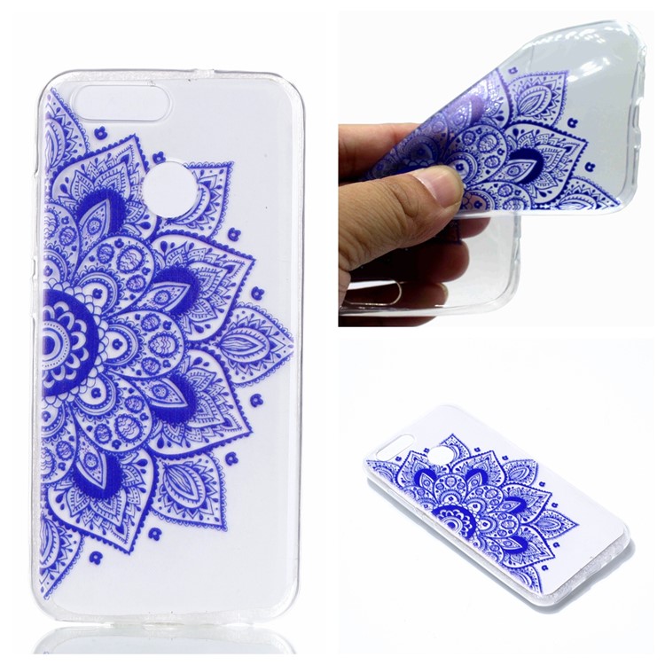 Ultra Thin Patterned Soft TPU Back Case for Huawei nova 2 - Half Flower-1