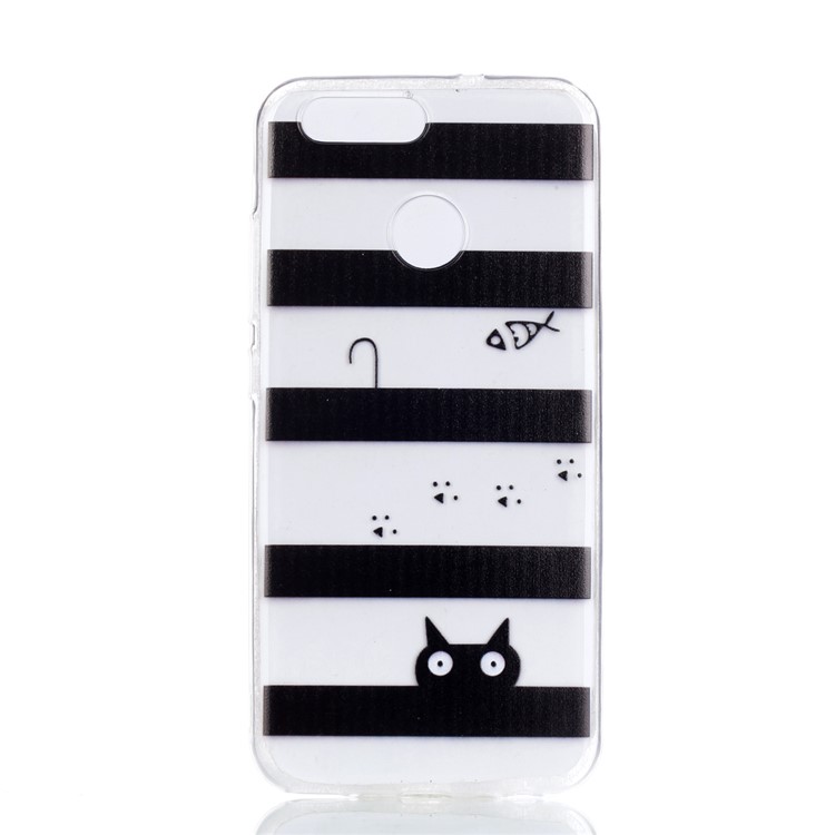 Ultra Thin Patterned Soft TPU Protective Case for Huawei nova 2 - Stripes and Cat-2