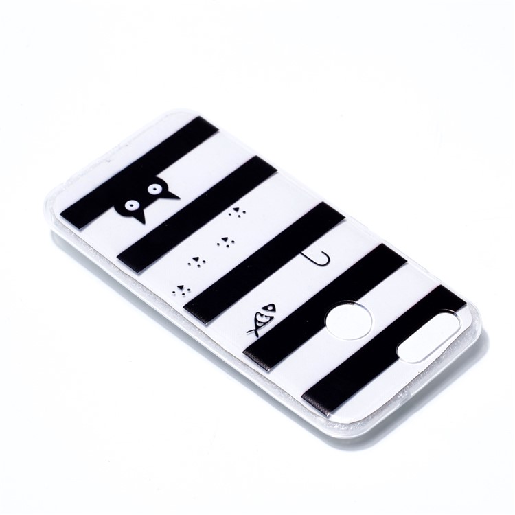 Ultra Thin Patterned Soft TPU Protective Case for Huawei nova 2 - Stripes and Cat-4