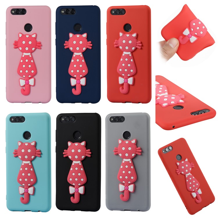 Adorable 3D Cat Pattern TPU Case for Huawei Honor 7X - Black-7