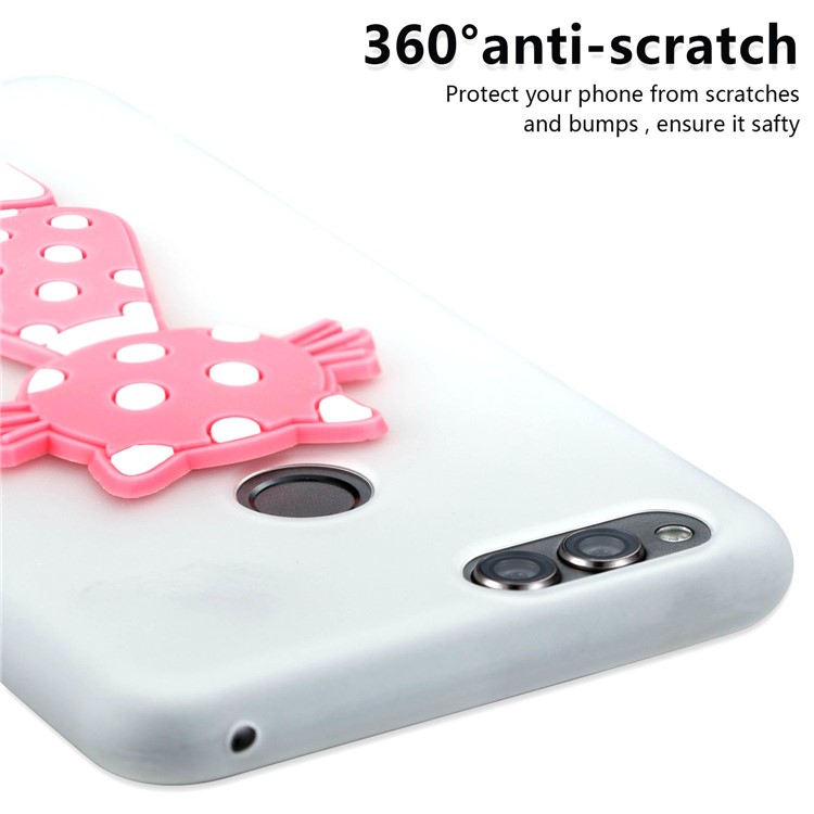 Adorable 3D Cat Pattern TPU Cover for Huawei Honor 7X - White-3